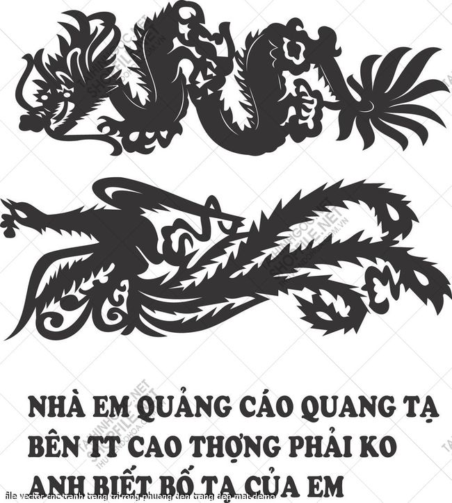 file vector cnc tranh trang tri rong phuong den trang dep mat